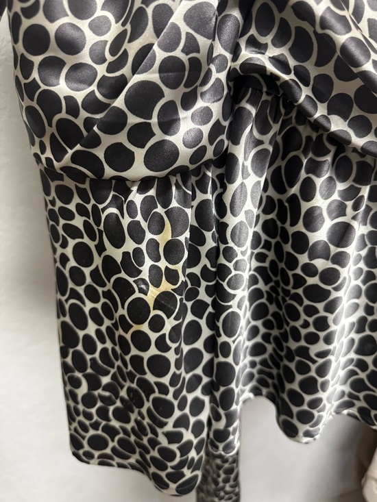 Vertigo Paris Black and White Polka Dot Satin Blouse with Tie Detail - Picture 4 of 7